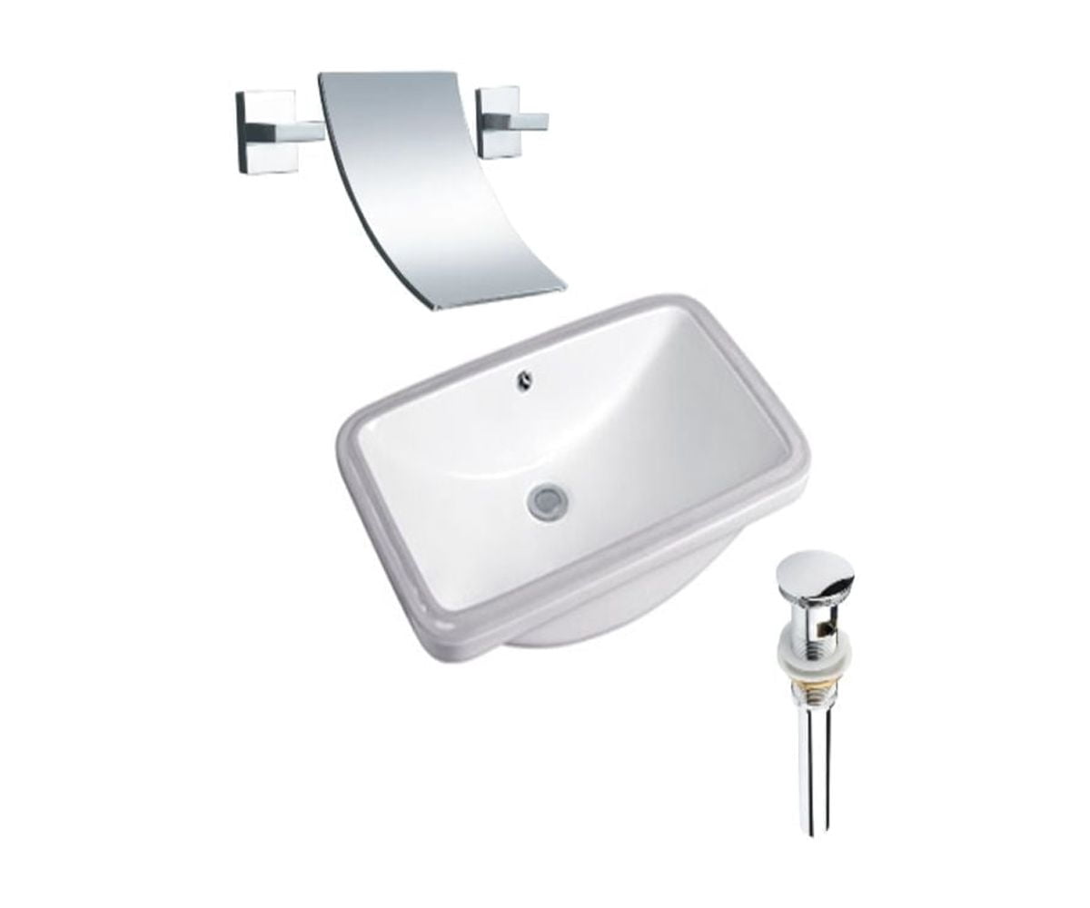 DROP Bath and Kitchen DR091177 Undermount Bathroom Sink Set