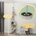 thumbnail image 4 of PawHut Floor to Ceiling Cat Tree 89"-104" Adjustable Height, Light Grey, 4 of 10