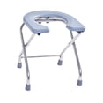 thumbnail image 2 of Toilet Chair Stainless Steel Folding Commode for Construction Sites Outdoors Gray, 2 of 8
