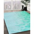 thumbnail image 3 of Ahgly Company Tapis d'Intérieur Lavable en Machine Carré Transitionnel Bleu Diamant Bleu, 7 Pieds Carré, 3 of 7