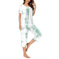 thumbnail image 4 of Rbaofujie Chemise de Nuit pour Femme à Col Rond, Imprimée, Manches Courtes, Ensemble Chemise de Nuit et Pantalon, Tenue de Détente, Pyjama avec Poches, Chemises de Nuit pour Femmes, 4 of 6
