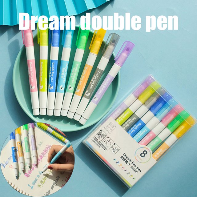 Oleegame 1PC Trashcans For Bedroom Painting Water-based Pen Outline Color Metal Pen4ml Double-line Pen Marker Color Kitchen,Dining & Bar