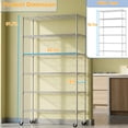 thumbnail image 2 of FDW 6-Tier Heavy Duty Wire Shelving Unit, Wheels, Adjustable Metal Storage Rack for Garage, 2100 Lbs Capacity, Chrome, 2 of 7