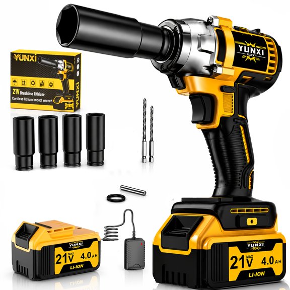 Cordless High Torque Impact Wrench Kit, Portable Wireless Electric Wrench for Car and Motorcycle Repair