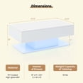 thumbnail image 3 of Costway LED Coffee Table with 2 Drawers 20-Color Dimmable LED Lights & Remote Control White, 3 of 10