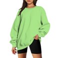 thumbnail image 1 of Jienlioq Femmes Manches Longues Liquidation Mode Femme Manches Longues Col Rond Chandail en Molleton Ample Blouse Unie Hauts Sélection Flash, 1 of 6