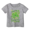 thumbnail image 3 of Ensemble de Pyjama Short pour Fille Haut pour Bébé Fille Enfant Filles Pâques Mignon Saint Pat Col Rond Manches Courtes T-Shirt Été Décontracté T-Shirt, 3 of 4