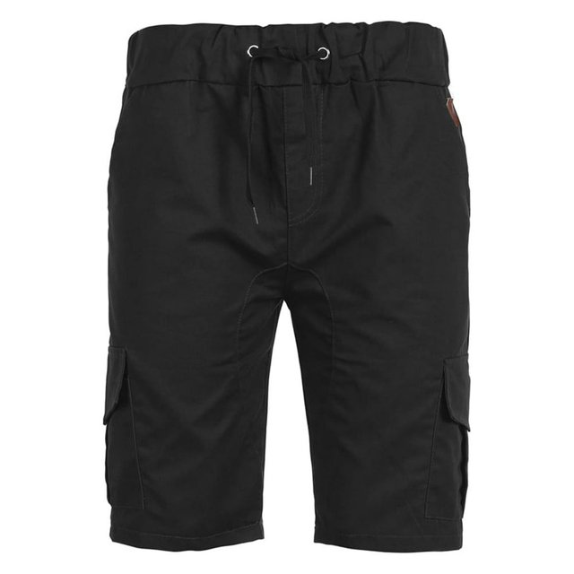 Men‘s Solid Color Pocket Elastic Waist Drawstring Track Shorts SweatShorts Summer Casual Sports Shorts