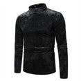 thumbnail image 2 of Mode Automne 2024 pour Femmes Hauts Mode pour Hommes Base Rétro Scène Fête Couleur Unie Manches Longues Col Rond Hauts Chandails d'Automne pour Femmes P-69 Noir m, 2 of 7