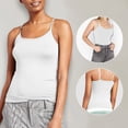 thumbnail image 4 of Hiiyo Women's Spaghetti Strap Camisole with Built-In Bra Summer Tank Top, Sizes S, 4 of 5