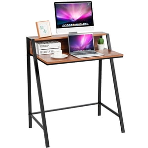 Costway 2 Bureau informatique de niveau PC Ordinateur portable Étude de rédaction Home Office Workstation