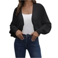 thumbnail image 1 of Timegard Cardigan Sweaters for Women Cropped Knit Jackets Open Front Long Sleeve Shrugs Fall Winter Fashion, 1 of 6