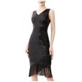thumbnail image 2 of UPPADA Robe de Cocktail pour Femmes à Manches Longues Robe d'Invitée de Mariage Fente Latérale Robe Formelle Évasée Taille Haute Robe de Fête Robe de Bal Robe de Cocktail Cyber Offres, 2 of 6
