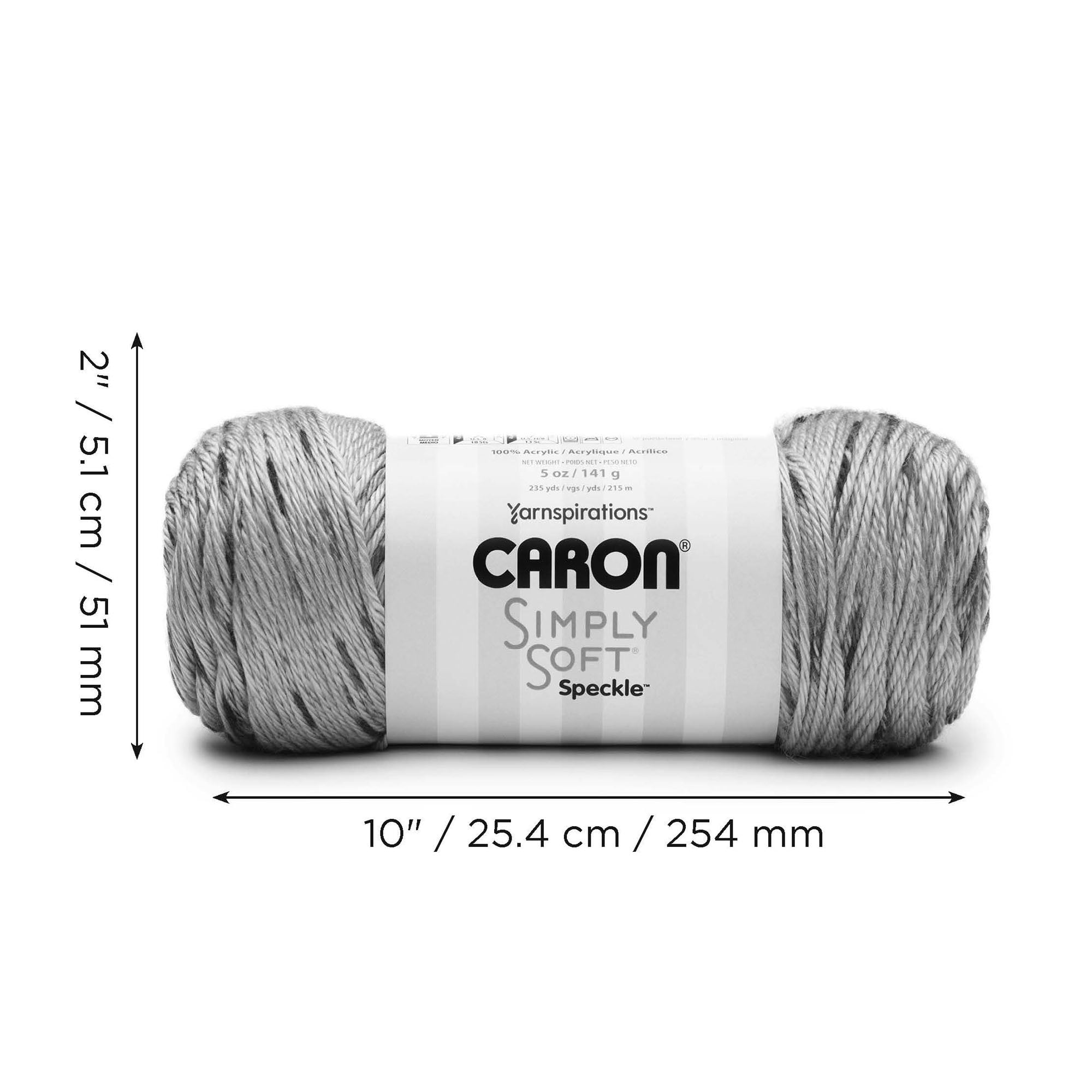 Caron® Fil Simply Soft® Speckle™, Acrylique #4 Moyen, 5oz/141g, 235 Yards