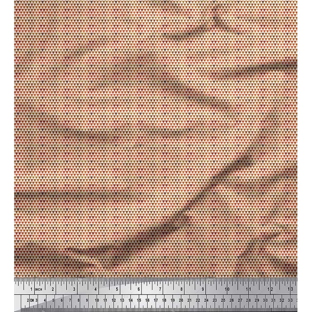 Soimoi Tissu Poly Georgette Triangle Petit Imprimé Tissu au Mètre 42 Pouces de Large