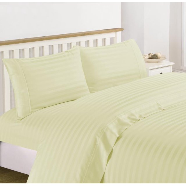 Home Collection 1200 Thread Count 100% Cotton Egyptian Quality Deep Pocket Stripe Sheet Set (California King, Ivory)