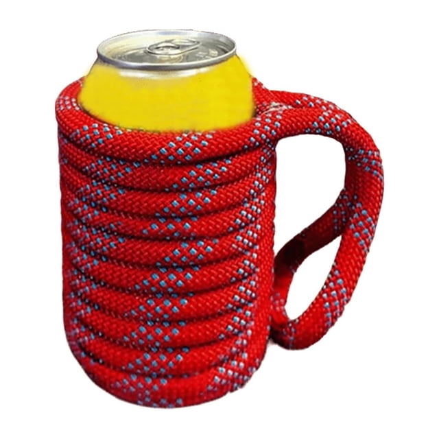 & Glass Racks Recycled Rock Climbing Rope Can Cozy Handmade Reusable Can Cooler Sleeve Non- Insulated with Handle for Drinks