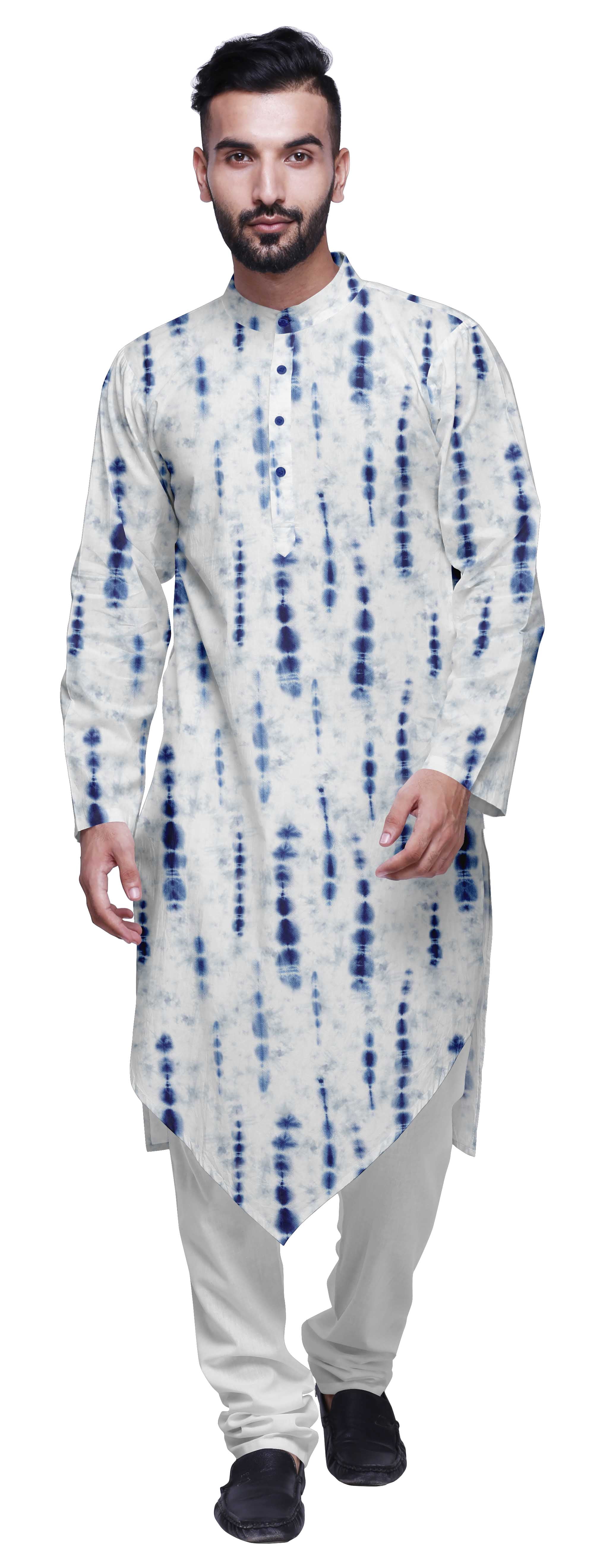 Atasi Cotton Flex Asymmetrical Long Sleeve Kurta For Men Printed Designer Kurta