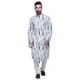 thumbnail image 1 of Atasi Cotton Flex Asymmetrical Long Sleeve Kurta For Men Printed Designer Kurta, 1 of 1