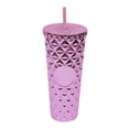 thumbnail image 1 of TIELUTT Summer 710 800ml Reusable Cup with Lid and Straw Cold Drink Cup with Straw Clear Cup Double Layer and Coffee Mugs Swanky Juice Glasses Extra Large Tumbler Set Yes and No Wooden Mugs Set, 1 of 8