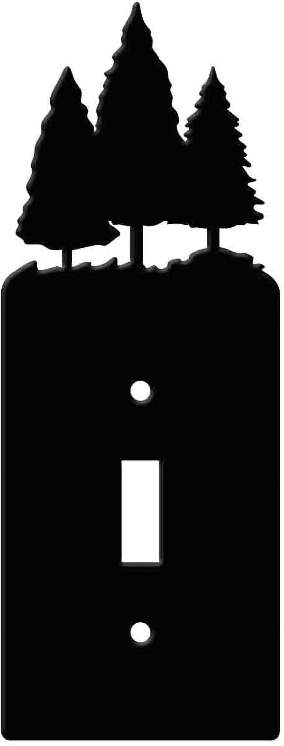 Trees Iron Single Toggle Light Switch Wall Plate Cover Forest Power Outlet Decorations Rectangle Black with Screws for Switch Electric Outlets for 0.37x1 inches Hole Toggle Switch