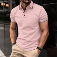 thumbnail image 3 of Jovati Chemise Décontractée à Manches Courtes à Col Rabattu pour Hommes, Tissu en Polyester, Coupe Confortable Respirante, Design Uni, Lavable à la Machine, Épaisseur Standard, 3 of 5