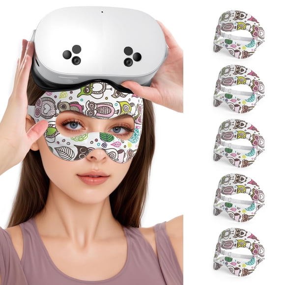VR Sweat Mask for Meta Quest 3S VR Headsets Quest 3 Foam Band Breathable Oculus 2 Pro VR Workout Supernatual Face Dry Cool Guard Cover Sweat Absorption Face Mask (Printed White)