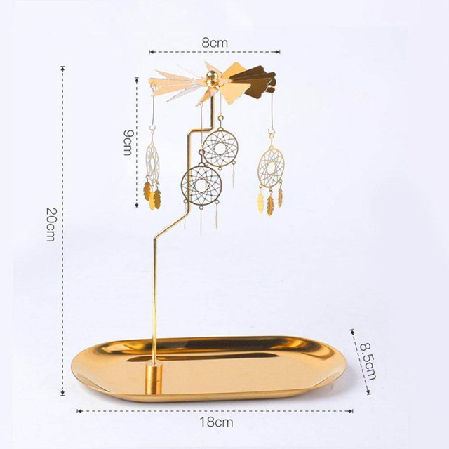 fastboy Gold Candle Holder Rotating Tea Light Holder Candleholder Decor H