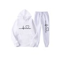thumbnail image 1 of Innerwin Sweatsuits Long Sleeve Ladies Two Piece Outfit Sports Hoodies Beam Foot Tracksuit Sets White M, 1 of 2