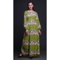 thumbnail image 4 of Bimba Moss Georgette Ranunculus & Chrysanthemum Floral Print Womens Long Elastic Waist Casual Summer MaxiDress-XSmall, 4 of 5