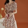 thumbnail image 4 of Été Dames Coréen Français Pastoral Style Fille Doux et Frais Slim Manches Courtes Robe Florale, 4 of 9