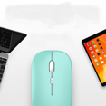 thumbnail image 3 of Souris Sans Fil Rechargeable, Souris Bluetooth Mince et Silencieuse 2,4 g Portable pour Bureau Mobile avec Récepteur USB, 3 DPI Réglables pour Ordinateur Portable, PC, Cahier, Ordinateur, de Bureau - Bleu Bonbon, 3 of 3