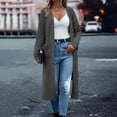 thumbnail image 2 of Sentmoon Work Sweaters for Women Plus Size Long Sleeve Chunky Cardigan Sweaters for Women Solid Color Loose Knitted Fall Clothes with Pocket Winter for Lounge Sweater Dark Gray XL, 2 of 7