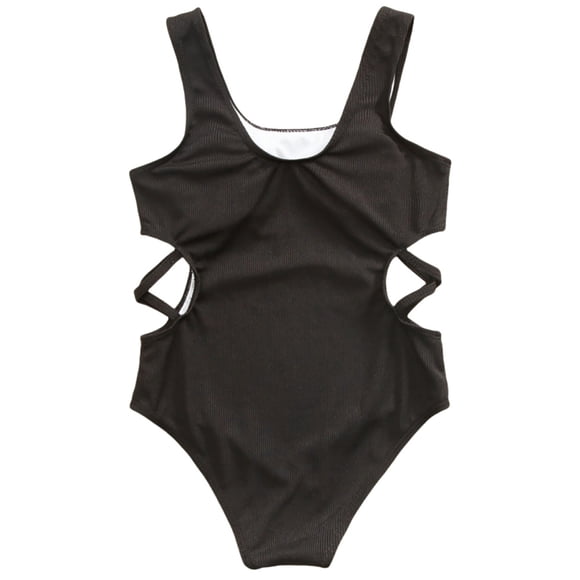 Gubotare Bathing Suit Girl Girls Bathingsuit Kids Girls Swimsuit Rainbow Stripe Sunshine Beachwear Swimwear Size 11-12 (Black,11-12 Years)