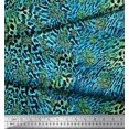 thumbnail image 3 of Soimoi Blue Moss Georgette Fabric Leopard & Peacock Animal Skin Print Fabric by Yard 44 Inch Wide, 3 of 3