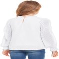 thumbnail image 4 of Chandail-Over Blanc à Manches Longues pour Filles avec Manches à Volants Pois Suisses Haut Blouse Col Rond 5-12 Ans, 4 of 7