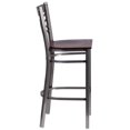 thumbnail image 2 of HERCULES Series Clear Coated ''X'' Back Metal Restaurant Barstool - Walnut Wood Seat, 2 of 6