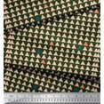 thumbnail image 2 of Soimoi Green Cotton Poplin Fabric Triangle Geometric Decor Fabric Printed Yard 56 Inch Wide, 2 of 3