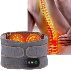 QUTETN Chauffer Pad Dossard Douleur Lower Back Massager avec 3 Modes de massage pour soulager la douleur abdominale et dorsale