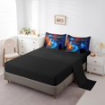 thumbnail image 3 of YST Space Galaxy Twin Comforter Set 7 Piece,Starry Sky Bed in A Bag With Sheets For Kids Boys Outer Space Solar System Bedding Set Gold Blue Nebulas Planets Reversible Bed Set, 3 of 5
