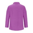 thumbnail image 4 of Timegard Plus Size Tops for Women Button down Shirts Long Sleeve Lapel V Neck Blouse Lightweight Tops, 4 of 6