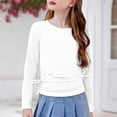 thumbnail image 4 of Plebaso Chemises à Manches Longues pour Filles avec Cordon de Serrage Col Rond Blouses Décontractées Mode Tunique pour Enfants Filles, 4 of 7