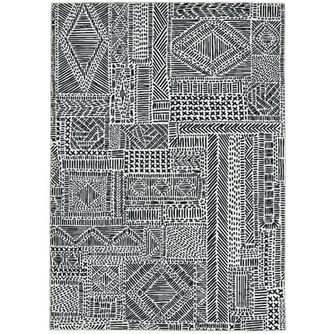 Cayden 5' x 7' Washable Area Rug, Ivory and Black