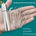 thumbnail image 2 of Portable Stainless Steel Toothpick Suit Reusable Outdoor Home Travel Tooth-pick Anti-corrosion Tooth Cleaning Tool 8pcs, 2 of 6