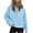 Blue, variant on QUYUON Women Half Zip Hoodie Cropped Sweatshirts Womens Pullover Quarter Zip Long Sleeve Soft Lightweight Crop Tops Fleece Jackets Sweaters Sweatshirts Hoodies Outwear Coat Black XL