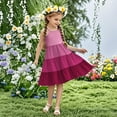 thumbnail image 2 of Tranfacy Robe d'Été pour Jeunes Filles, Robe Bohème pour Filles, Robe Mode pour Filles à Col Rond Sans Manches à Empiècements, Robe d'Été Décontractée Ludique et Confortable, 2 of 4