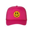 thumbnail image 2 of Gravity Threads Smile Face Embroidery Adjustable Trucker Hat - Smile - Hot Pink, 2 of 2