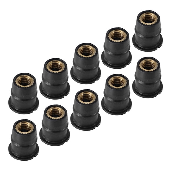 thinsony 10pcs Screw Nuts Rubber Motorcycle Windscreen Nuts Shock-proof Motorbike Well Fasteners, M6