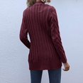 thumbnail image 4 of Cardigan Sweaters for Women Womens Long Sleeve Cable Knit Cardigan Sweaters Open Front Solid Fall Outwear with Pockets, 4 of 8