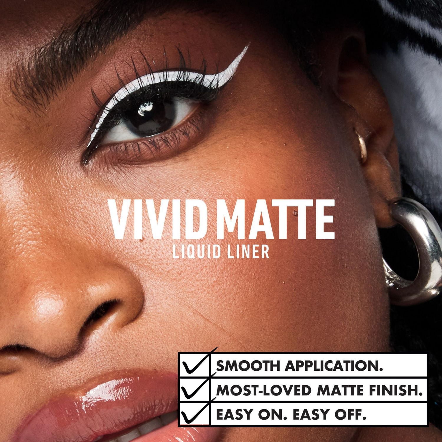 NYX PROFESSIONAL MAKEUP, Vivid Matte, Traceur liquide, Résiste au transfert, Pointe super fine, Fini mat - NOIR